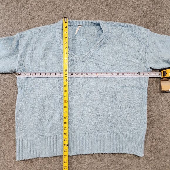 Free People Womens S Small Love Light Sweater Blue Oversized Knit Lightweight - Picture 8 of 13